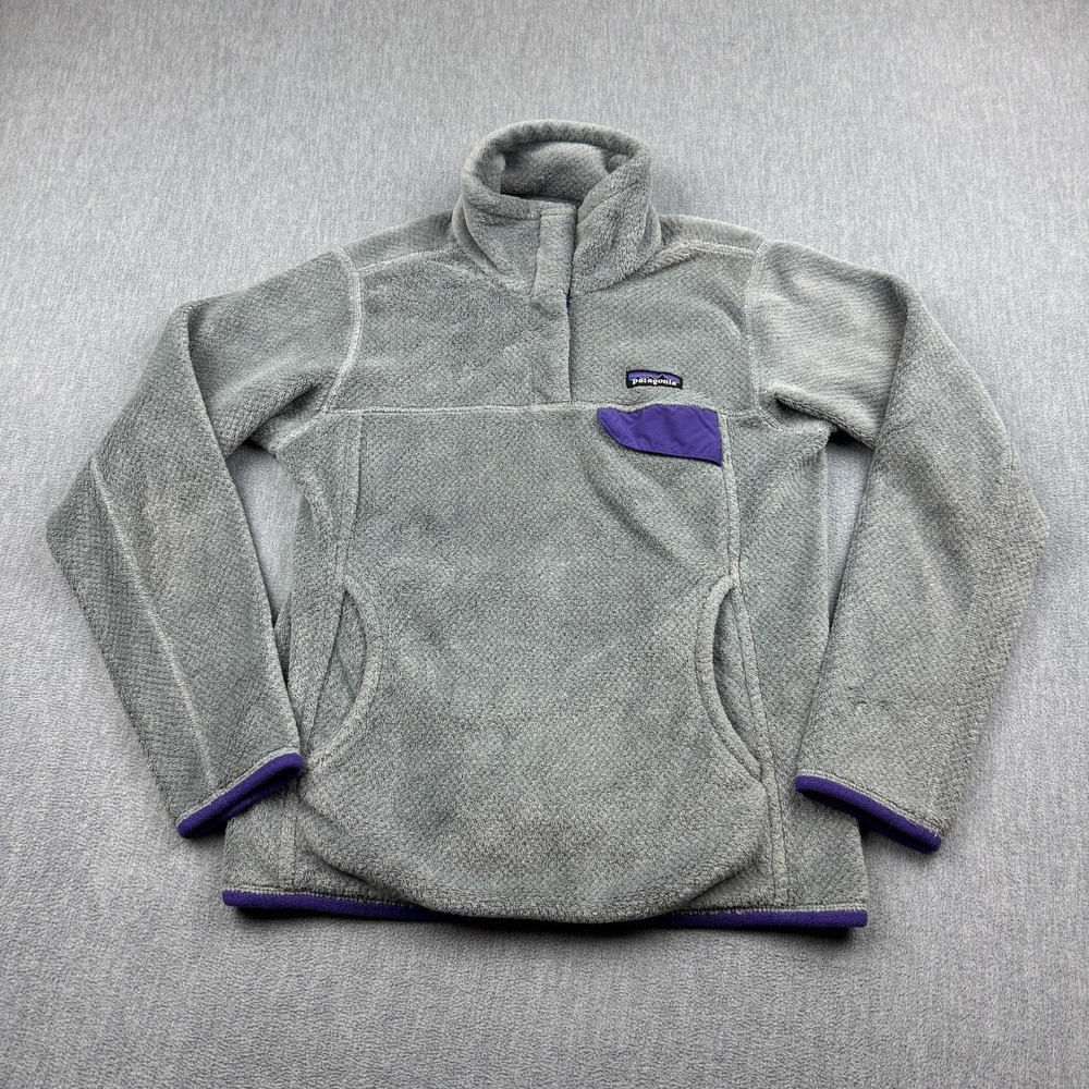 Patagonia Pullover Womens Small Purple Re-Tool Snap T Polartec Fleece Coat 25442